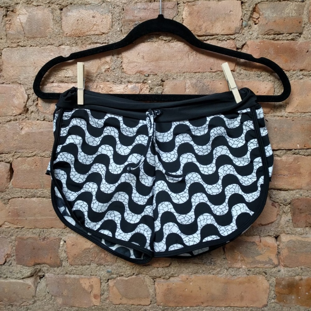 Black and White Adjustable Swimwear Boardshorts